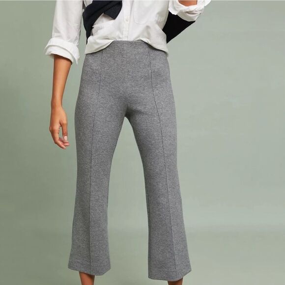 Anthropologie Cartonnier Womens Knit Pants Size S Cropped Flare Office Casual - Picture 3 of 13